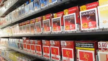 Tabakregal: Produktkarten vor dem Ende