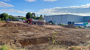 Baubeginn in der Gewerbestraße: Dr. Stöcker investiert in eine moderne Logistikhalle mit 3.500 Palettenstellplätzen.