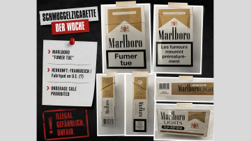 Die gefälschte Marlboro lights wirkt auf den ersten Blick legal.