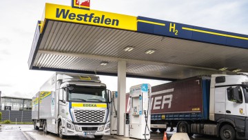 Die Wasserstoff Tankstelle von Westfalen in Amelsbüren.