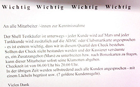 Unfassbar!: So werden Shell-Mitarbeiter unter Druck gesetzt Mitarbeiterkenntnisnahme