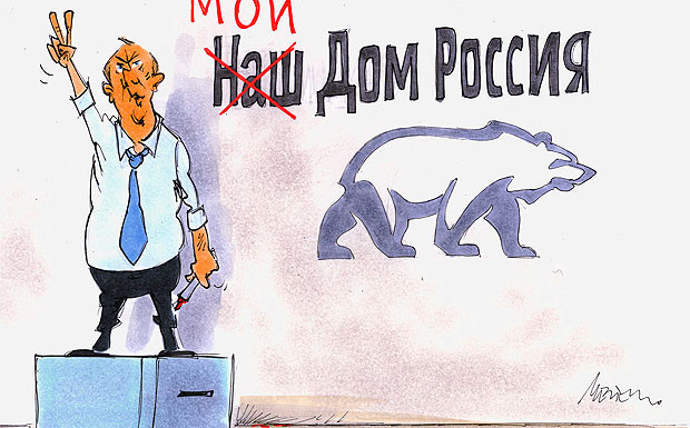 Siegesfreudig: In "seinem Haus Russland" geht nichts ohne Wladimir Putin - auch bei den großen Ölgeschäften.
