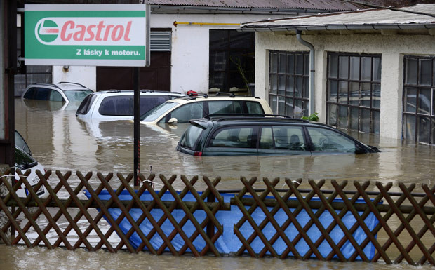 Hochwasser  Werkstatt Tschechien