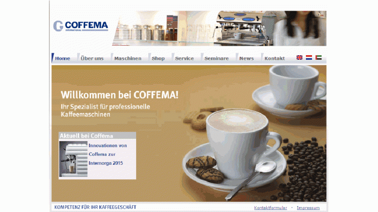 Die Homepage von COFFEMA