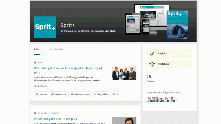 In eigener Sache: Sprit+ News jetzt auch auf Xing