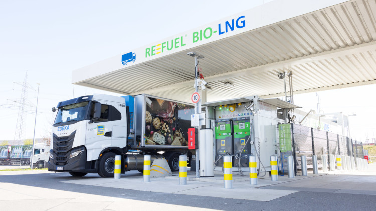 Die Bio-LNG-Tankstelle Lauenau.