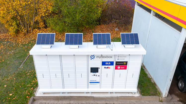 Myflexbox an einer Shell Tankstelle