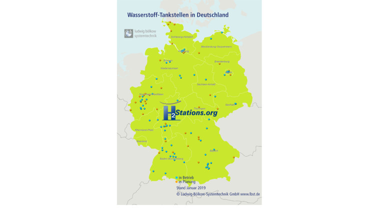 Wasserstofftankstellen in Deutschland 2018