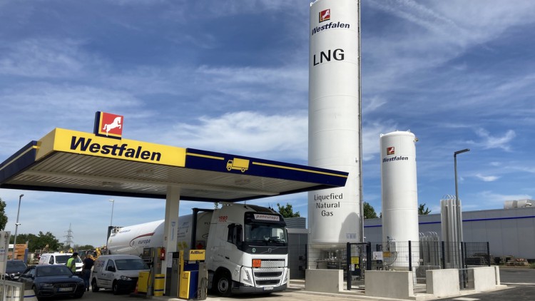 Eine Bio-LNG Tankstelle von Westfalen