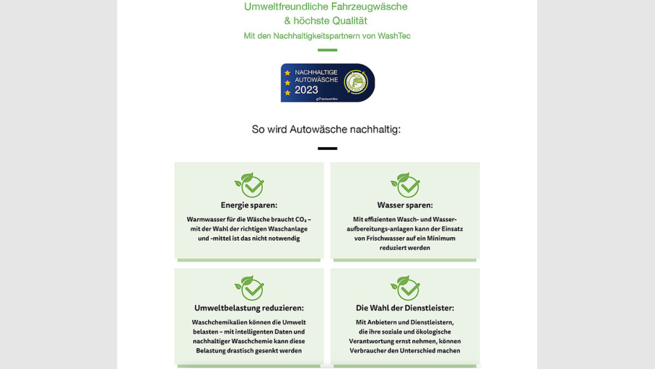 Kundeninformationen für die Waschanlage